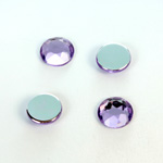 Plastic Flat Back Foiled Rose Cut Rhinestone - Round 11MM LT AMETHYST