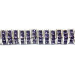 Czech Rhinestone Rondelle - Square 04.5MM TANZANITE-SILVER