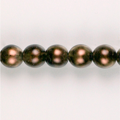 Czech Glass Pearl Bead - Round 10MM PATINA COPPER 84193