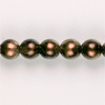 Czech Glass Pearl Bead - Round 10MM PATINA COPPER 84193