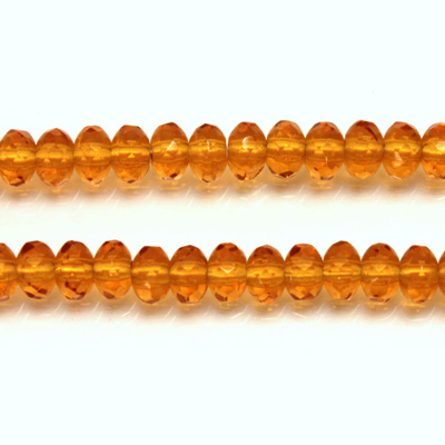 Czech Glass Fire Polish Bead - Rondelle Donut 05x3MM TOPAZ