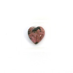 Gemstone Flat Back Carved Scarab - Heart 10x10MM RHODONITE