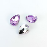 Plastic Point Back Foiled Stone - Pear 14x10MM LT AMETHYST