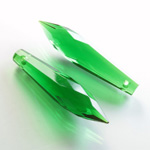 Plastic Pendant -Transparent Faceted Pear 38x9MM EMERALD