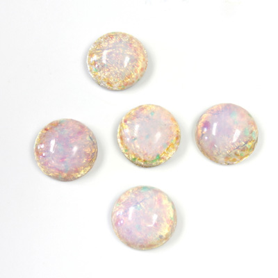 Glass Medium Dome Lampwork Cabochon - Round 11MM FIRE OPAL (01003)
