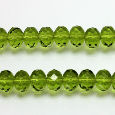 Czech Glass Fire Polish Bead - Rondelle Donut 09x6MM OLIVENE