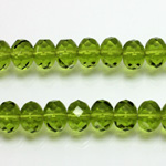 Czech Glass Fire Polish Bead - Rondelle Donut 09x6MM OLIVENE