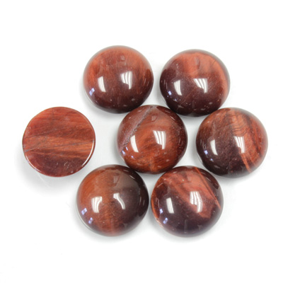 Gemstone Cabochon - Round 11MM TIGEREYE RED