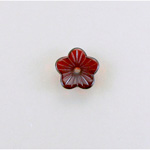 German Glass Flower with Center Hole - Round 10MM GARNET