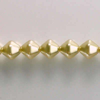 Czech Glass Pearl Bead - Hex/Lantern 08MM LT OLIVE 70457