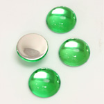 Plastic Flat Back Foiled Cabochon - Round 13MM PERIDOT