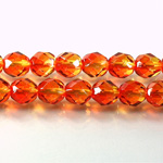 Czech Glass Fire Polish Bead - Round 08MM ORANGE-YELLOW 64815