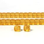 Czech Pressed Glass Bead - Cube 05x7MM MATTE TOPAZ