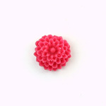 Plastic Carved No-Hole Flower - Dahlia 10MM MATTE RED