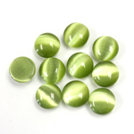 Fiber-Optic Cabochon - Round 08MM CAT'S EYE OLIVE