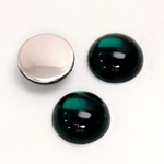 Plastic Flat Back Foiled Cabochon - Round 15MM EMERALD
