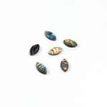 Shell Flat Back Flat Top Straight Side Stone - Navette 08x4MM ABALONE
