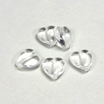 Czech Pressed Glass Bead - Smooth Heart 12x11MM CRYSTAL