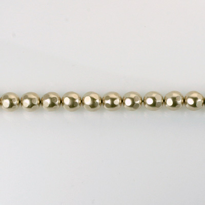 Czech Glass Pearl Bead - Round Faceted Golf 4MM LT BROWN 70418