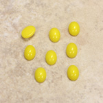 Glass Medium Dome Opaque Cabochon - Oval 07x5MM YELLOW