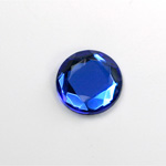 Glass Flat Back Rose Cut Fancy Foiled Stone - Round 15MM SAPPHIRE