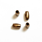 Brass Machine Made Bead - Smooth Oval 05x3MM RAW BRASS, Lead safe