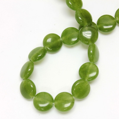 Gemstone Bead - Smooth Round Lentil 10MM Dyed QUARTZ Col. 23 TAIWAN JADE