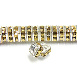 Czech Rhinestone Rondelle - Square 04.5MM AURUM-SILVER