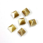 Fiber-Optic Cabochon - Pyramid Top 06x6MM CAT'S EYE LT BROWN