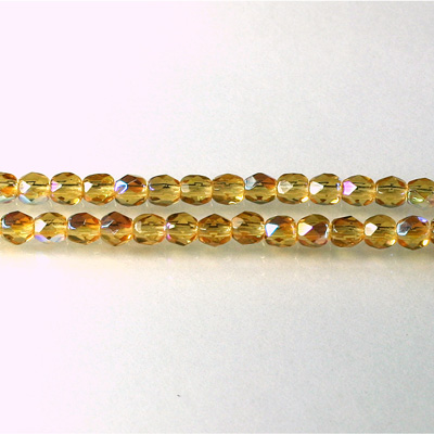 Czech Glass Fire Polish Bead - Round 04MM TOPAZ AB