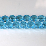 Czech Glass Fire Polish Bead - Round 07MM AQUA