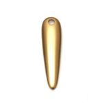 Plastic Pendant - Opaque Color Smooth Pear 46x12MM MATTE GOLD