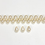 Glass Pendant Pearl Drop 6x4MM SNOW WHITE