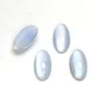 Glass Medium Dome Lampwork Cabochon - Oval 14x7MM LIGHT BLUE MOONSTONE (00377)