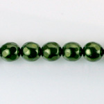 Czech Glass Pearl Bead - Round Faceted Golf 8MM HUNTER GREEN 70958