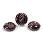 Glass Flat Back Engraved Button Top - Round 13.5MM COPPER COATED