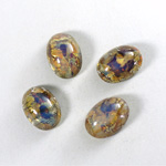 Glass Medium Dome Lampwork Cabochon - Oval 14x10MM TOPAZ OPAL (0615)