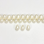 Glass Pendant Pearl Drop 6x4MM MATTE WHITE