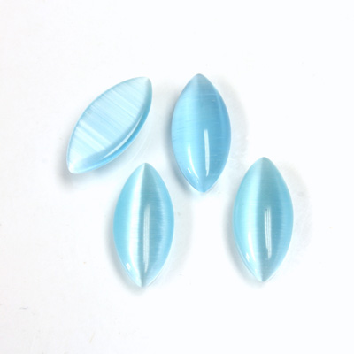 Fiber-Optic Cabochon - Navette 15x7MM CAT'S EYE AQUA