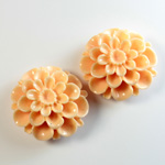 Plastic No-Hole Flower - 4 Layer  25MM PEACH