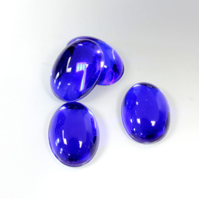 Plastic Flat Back Foiled Cabochon - Oval 14x10MM SAPPHIRE