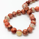 Gemstone Bead - Smooth Round 12MM BRECIATED JASPER