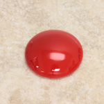 Glass Medium Dome Opaque Cabochon - Round 25MM CHERRY RED