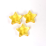 German Pressed Glass Pendant - Smooth Star 11MM TOPAZ