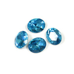 Cut Crystal Point Back Fancy Stone Foiled - Oval 10x8MM AQUA