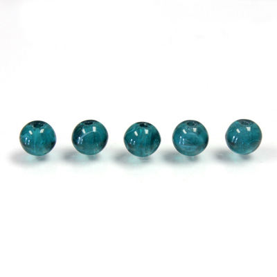 Czech Glass Lampwork Bead - Round 06MM FLAWED EMERALD