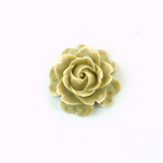 Plastic Carved No-Hole Flower - Rose Bloom 22.5MM MATTE Two Tone Dark Khaki