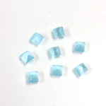 Fiber-Optic Cabochon - Pyramid Top 04x4MM CAT'S EYE AQUA