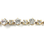 Preciosa Rhinestone Cup Chain Alternating Sizes SS12 - SS18 CRYSTAL-RAW