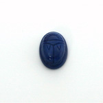 German Plastic Flat Back Scarab - Oval 14x10MM LAPIS